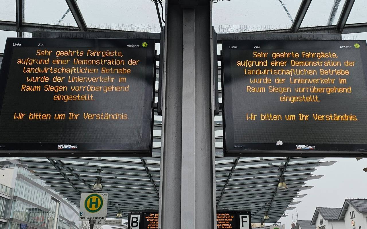 Der Busverkehr in Siegen ist wegen der großen Bauern-Demo bis 16:30 Uhr eingestellt.