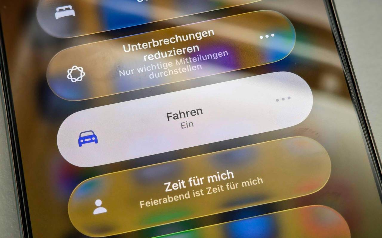 In der Fokusauswahl beim iPhone ist der Fahrfokus ausgewählt