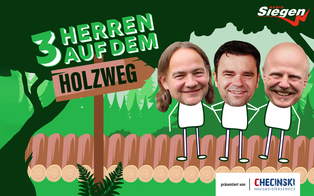 Drei Herren auf dem Holzweg