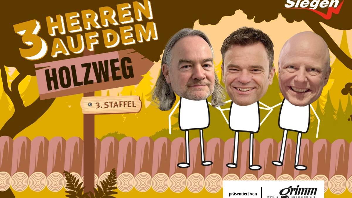 Drei Herren auf dem Holzweg