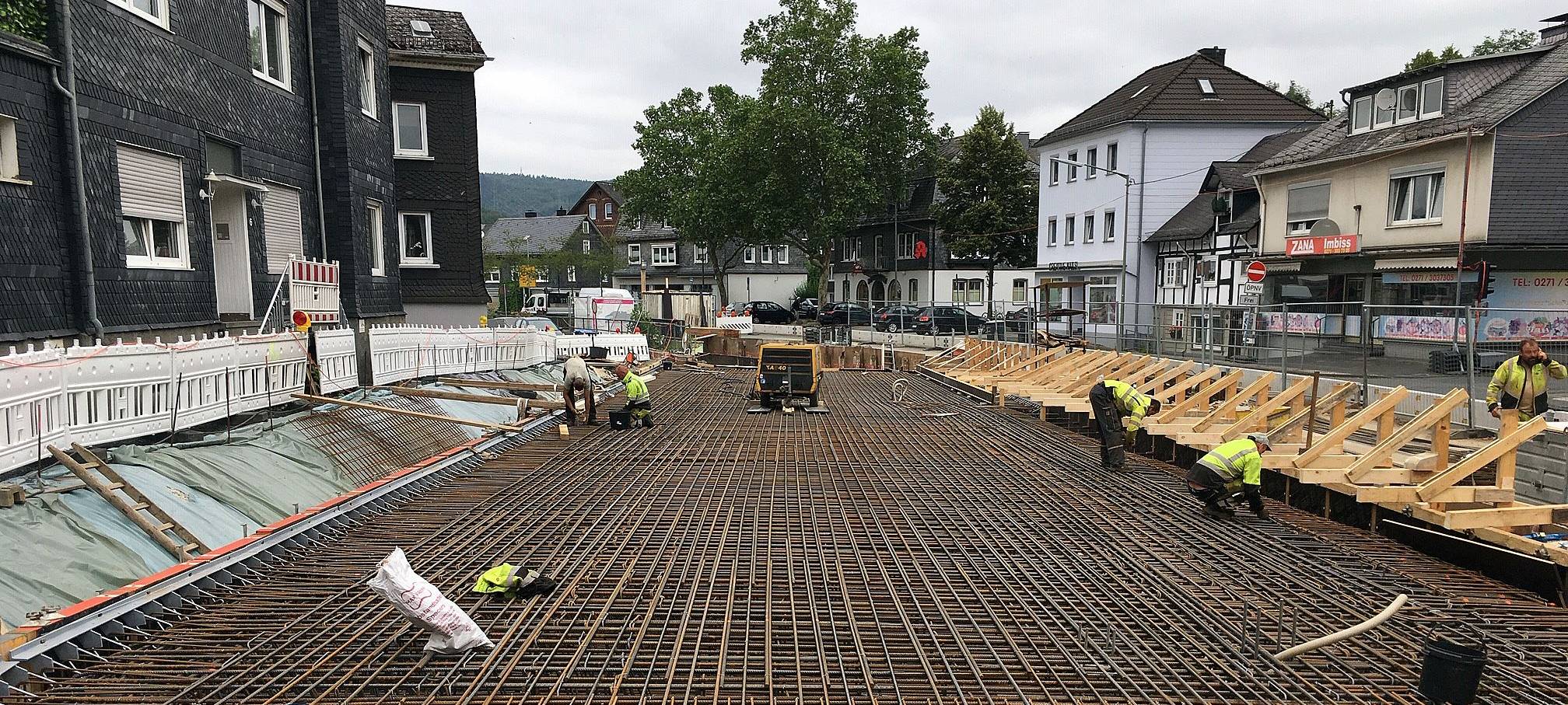 Brückenplatte wird gegossen