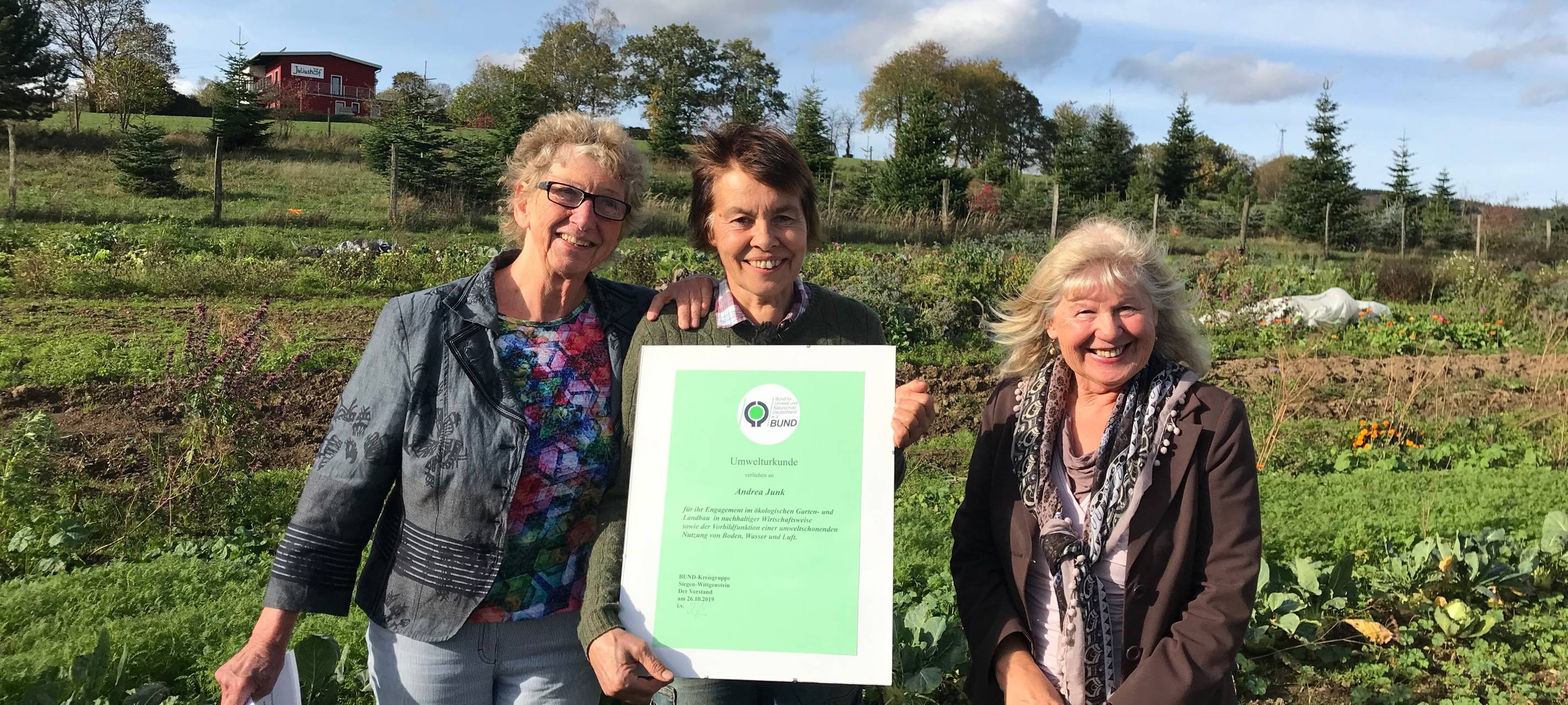 Andrea Junk erhält BUND-Umwelturkunde