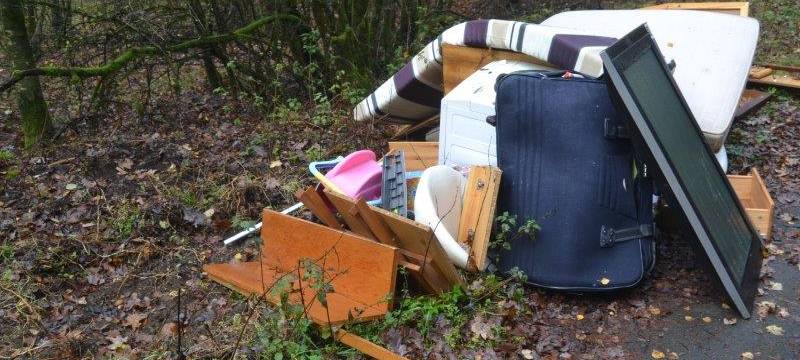 Sperrmüllberg im Wald