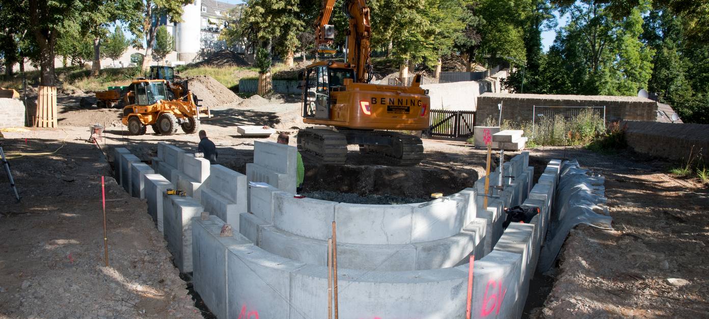 Erweiterungsarbeiten im Schlosspark kommen gut voran