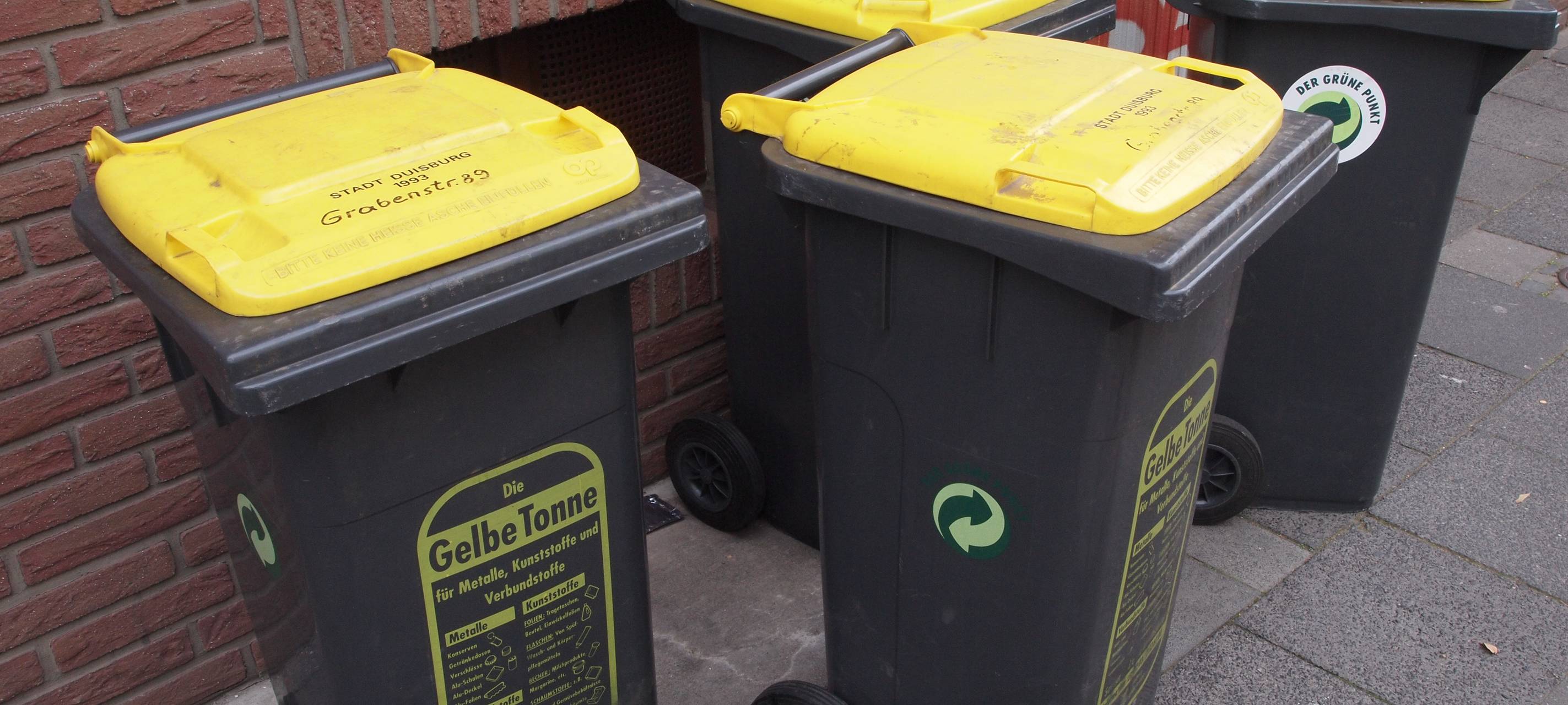 Gelbe Tonnen in vier Kommunen