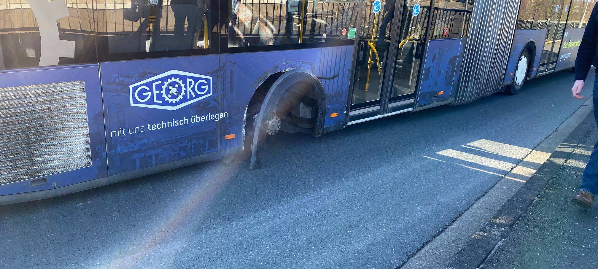Der verunfallte Bus