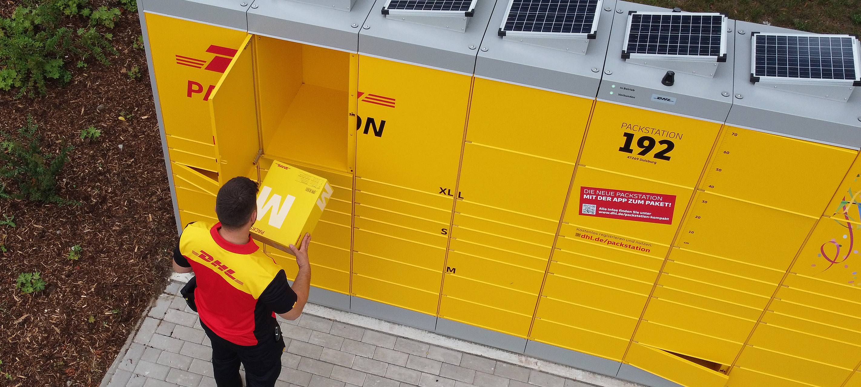 Neue solarbetriebene DHL-Packstation