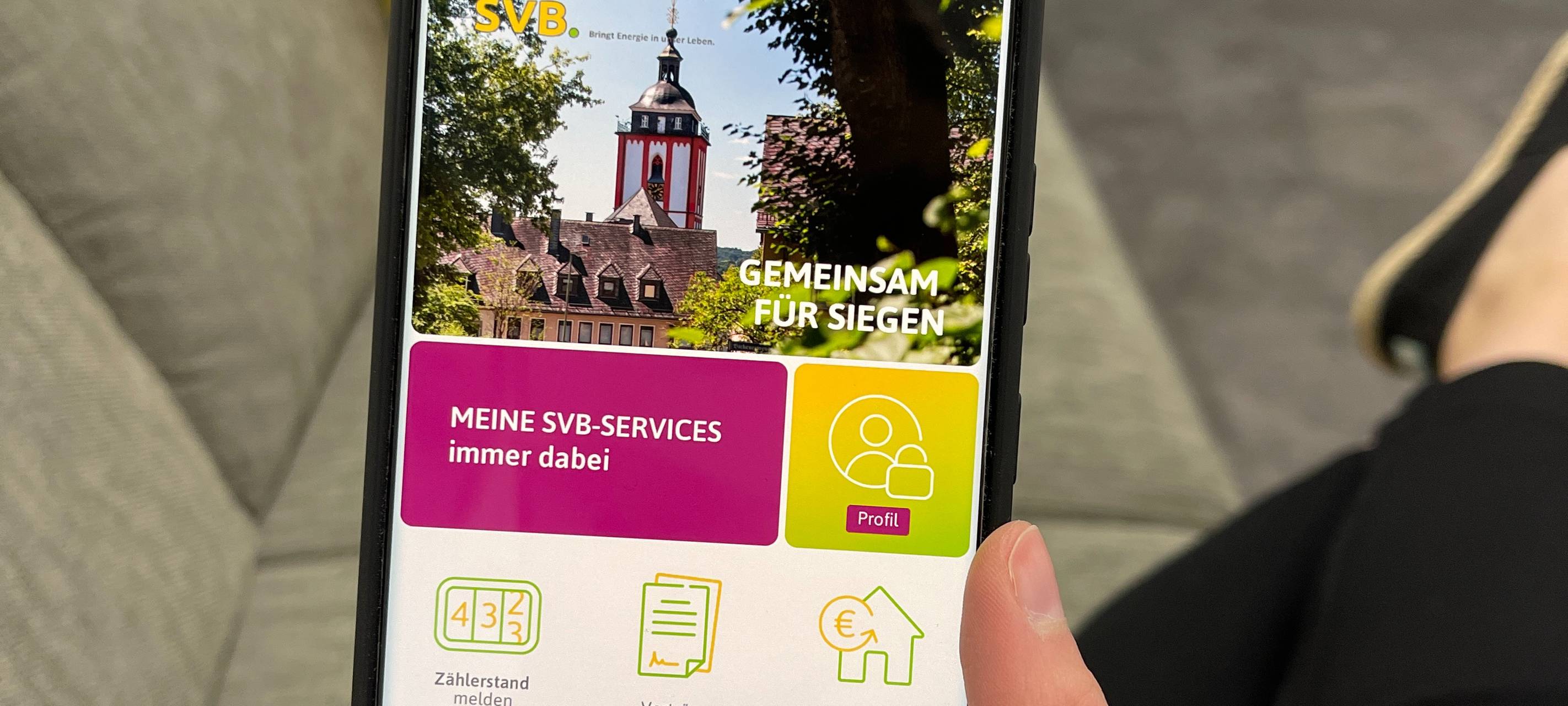 Über die App "Meine SVB" können Kundinnen und Kunden nach einmaliger Registrierung ihre Zählerstände melden und weitere Funktionen nutzen.