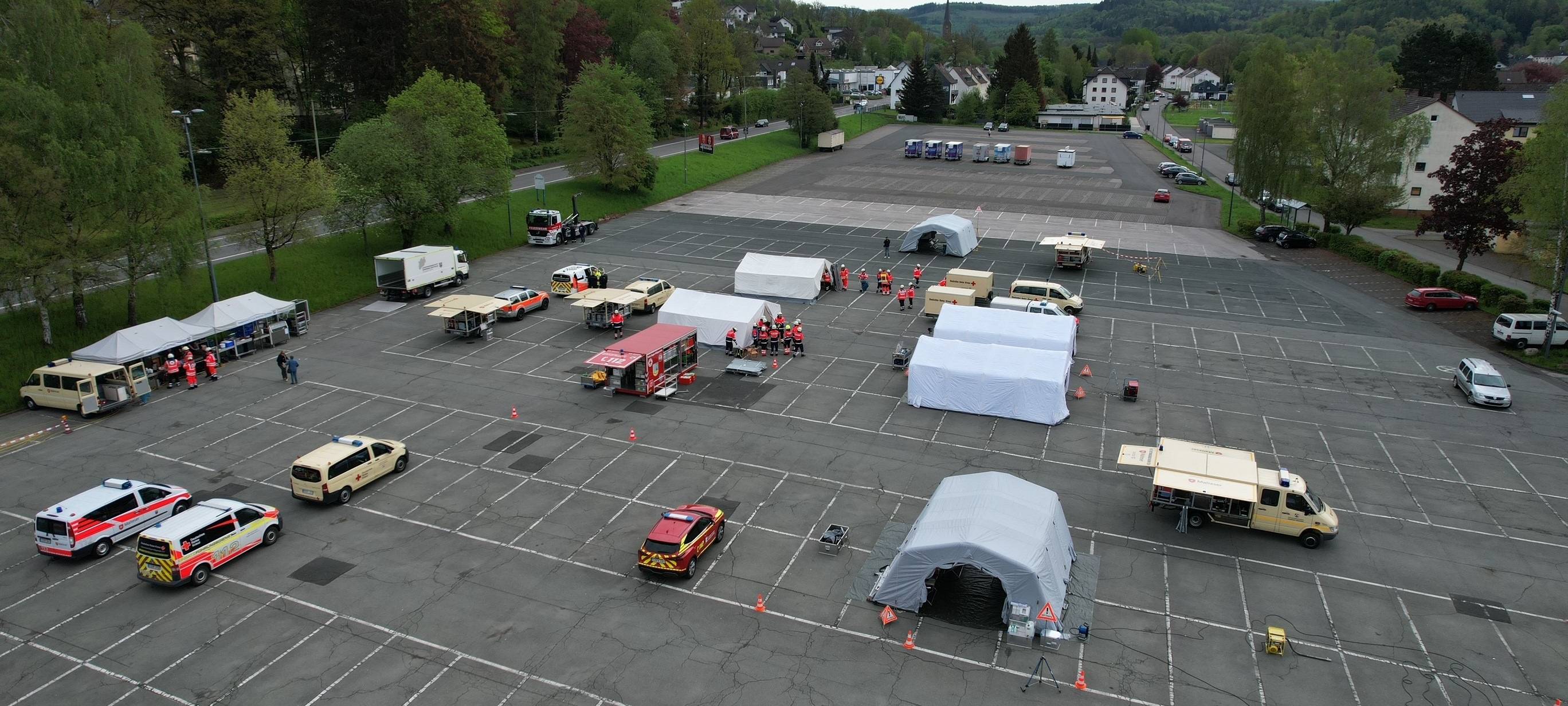 Rettungskräfte in Siegen-Wittgenstein üben EM-Ernstfall
