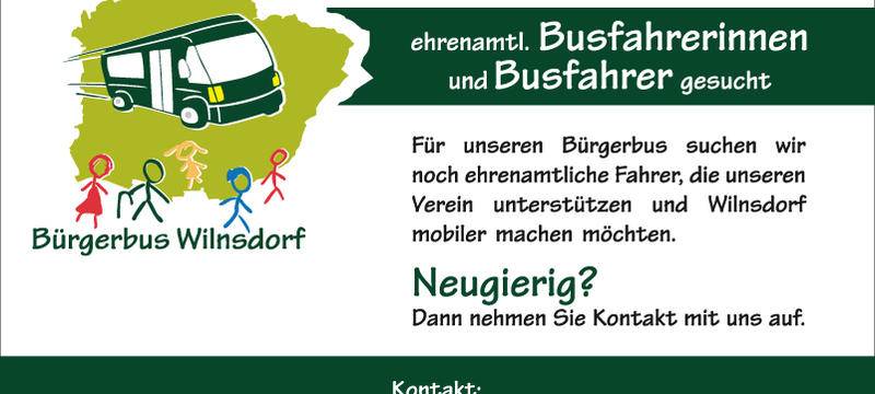 Der Bürgerbus Wilnsdorf sucht ehrenamtliche Busfahrer
