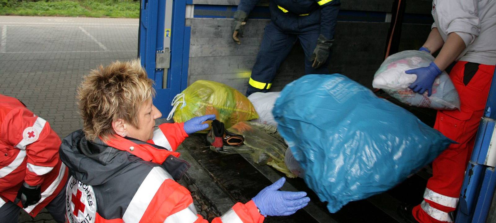 Heute DRK Kleidersammlung