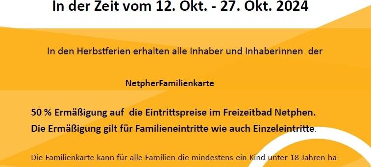 Familien in Netphen bekommen Rabatt