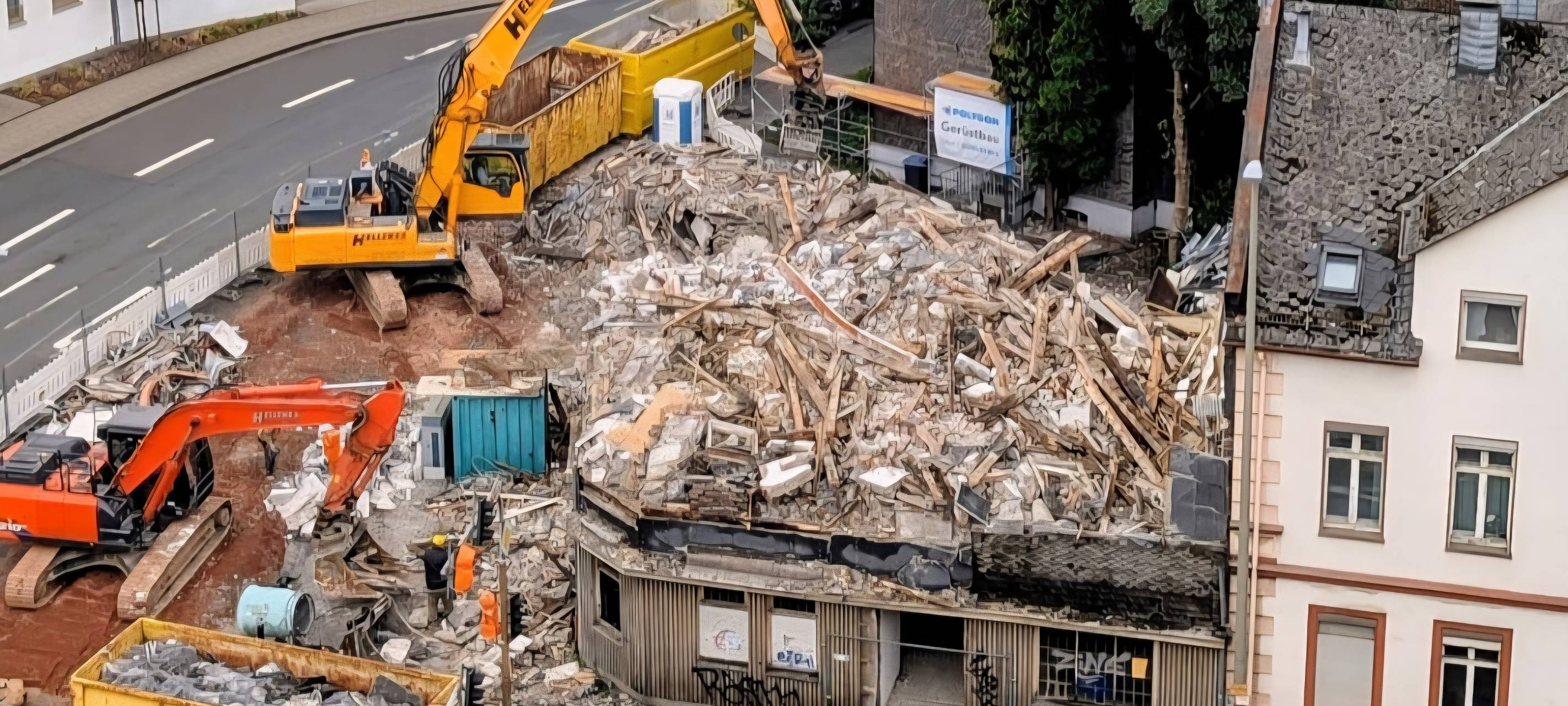 Abbrucharbeiten laufen