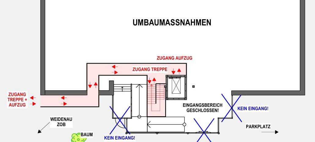 Schutztunnel für Reisende