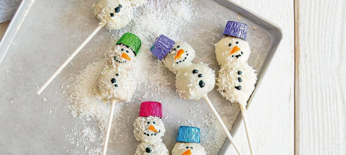 Schneemänner am Stiel