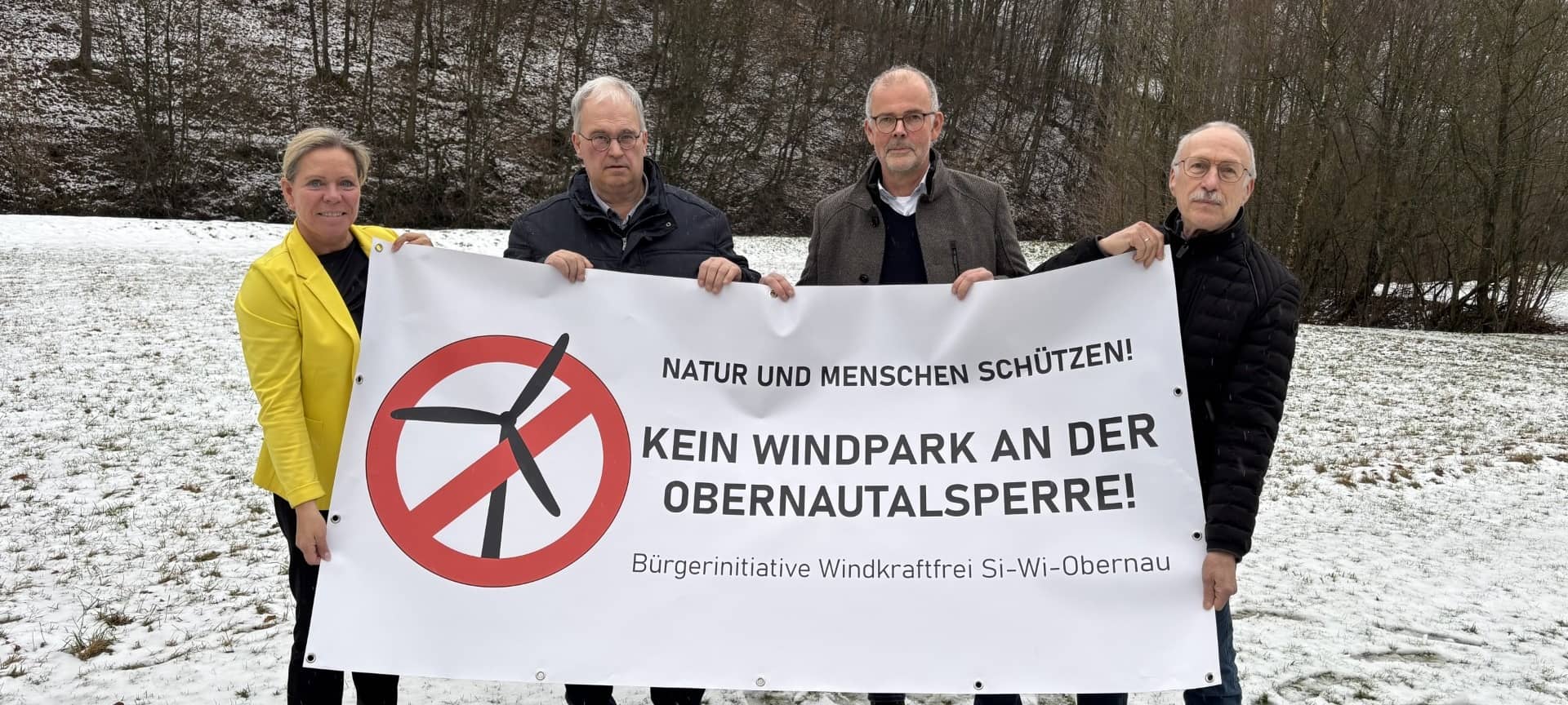 Protest gegen Windräder an der Obernautalsperre