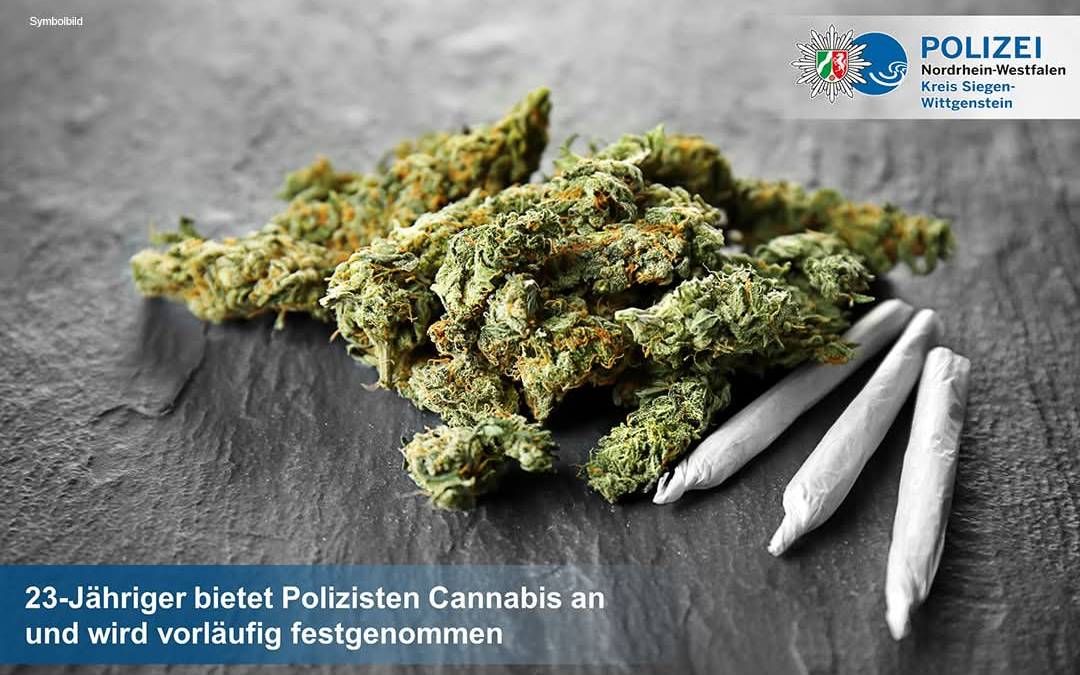 23-jähriger bietet Polizeibeamten in Siegen Cannabis an