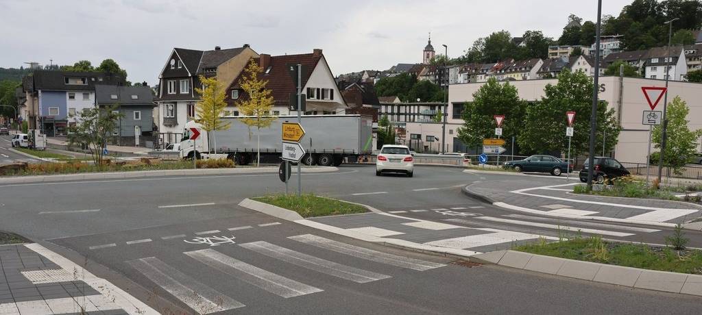 Der Kreisverkehr am Schleifmühlchen.