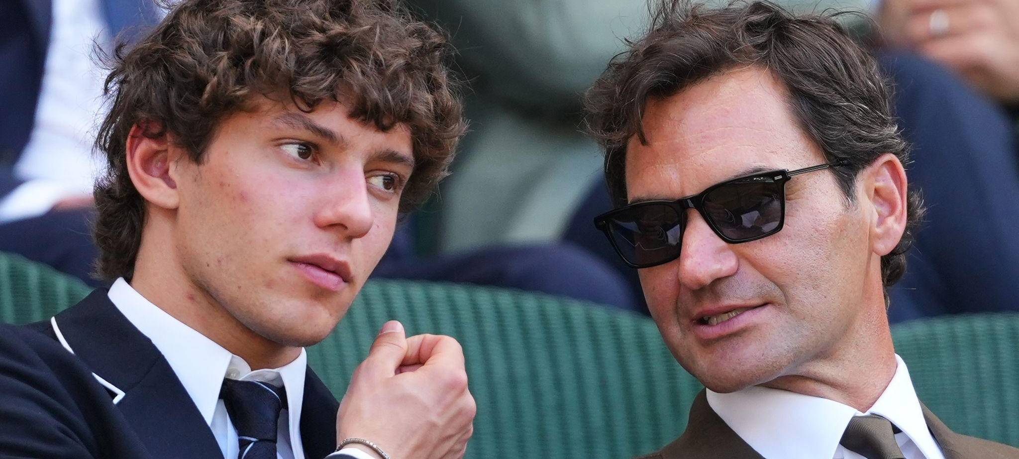 Kimi Antonelli (links) und Roger Federer