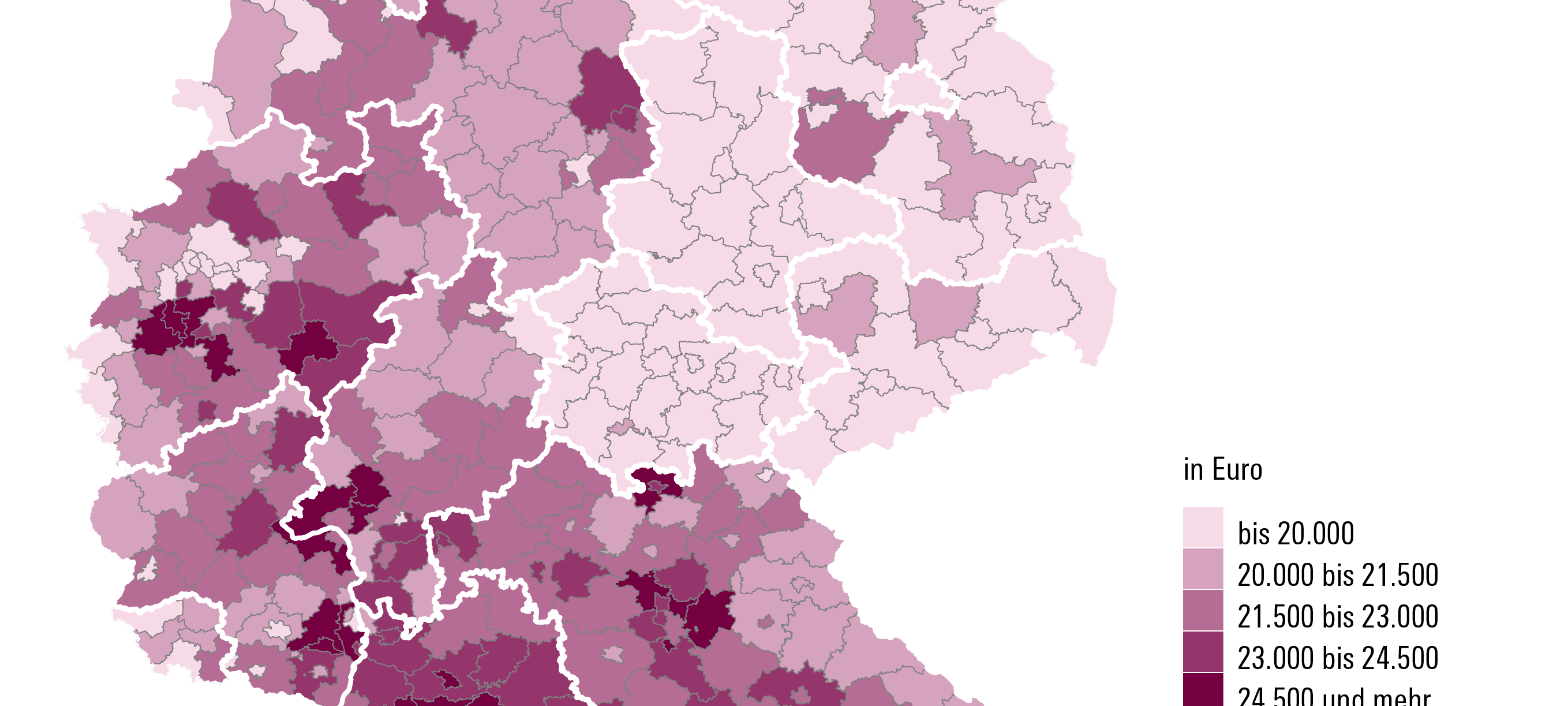 Region beim Wohlstand im Mittelfeld