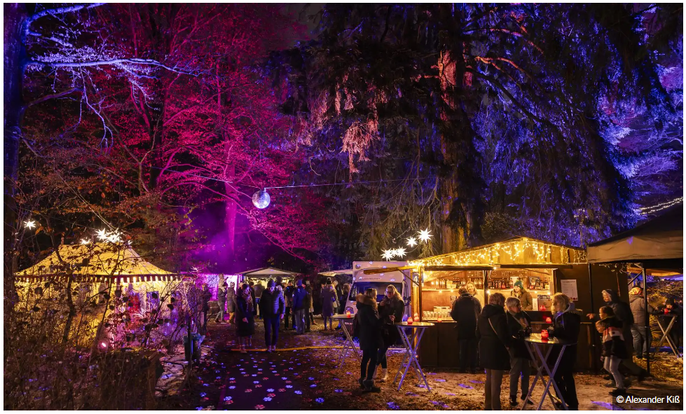 An vier Tagen im Dezember erstrahlt 'Dreslers Park' in Kreuztal beim Lichterglanz  - so wie hier 2023.